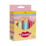Kit Hidratante Labial Sorvete de Uva + Sorvete de Tangerina + Sorvete de Morango 10g Carmed